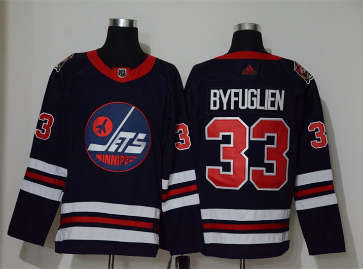 Men's Winnipeg Jets #33 Dustin Byfuglien adidas 2019-20 Navy Heritage WHA Classic Jersey Men's Winnipeg Jets #33 Dustin Byfuglien adidas 2019-20 Navy Heritage WHA Classic Jersey